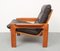 Teak and Leather Lounge Armchair from ECM Möbler, 1970s 7