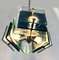 Vintage Blue Glass and Chrome Metal Pendant Lamp, 1960s 10