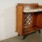 Juego de mesa consola vintage de chapa de roble, espejo y taburetes, años 40. Juego de 4, Imagen 10