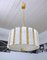 Austrian Brass & Frosted Glass Chandelier from Kalmar, 1960s, Image 1