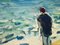 Peinture à l'Huile Marine Face à la Mer par Jean-Jacques René 8