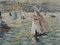 Sailboats at Le Havre Oil on Canvas by Jean Jacques Rene, Image 4
