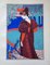 Woman with Paon Lithograph by Louis Rhead 4