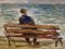 A Bench in Etretat Oil on Canvas by Jean Jacques René, Image 5