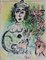 Lithographie The Flowery Clown par Marc Chagall 1