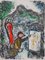 Paar und Künstler vor Saint Jeannet Lithographie von Marc Chagall, 1972 1