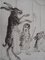 Grabado de entrenamiento Circus Hare de Mordecai Moreh, 1937, Imagen 1