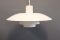 PH4 White Metal Pendant Lamp by Poul Henningsen for Louis Poulsen 1