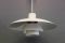 PH4 White Metal Pendant Lamp by Poul Henningsen for Louis Poulsen 3