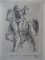 Dante and Pegasus Engraving Reprint by Auguste Rodin, 1897, Image 1