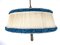 Lampes à Suspension Mid-Century en Ivoire et Bleu, Italie, 1950s, Set de 2 7