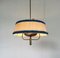 Mid-Century Italian Ivory and Blue Pendant Lamps, 1950s, Set of 2 8