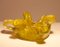 Italienische Mid-Century Schale aus Muranoglas in Grün & Gelb mit silbernen Einschlüssen 4