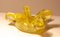 Cuenco italiano Mid-Century de cristal de Murano en verde y amarillo con flecos plateados, Imagen 3