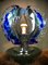 Lámpara de mesa italiana de cristal de Murano y acero de Angelo Brotto para Esperia, años 70, Imagen 2