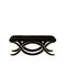 Black Leather & Wood Bench from Ca Spanish Handicraft 1