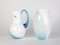 Blue and White Glass Vase and Jug Set from Bohemia Crystal, 1990s, Set of 2 1