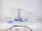 Blue and White Glass Bowl and Vase Set from Egermann, 1980s, Set of 4 1