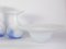 Blue and White Glass Bowl and Vase Set from Egermann, 1980s, Set of 4, Image 4