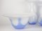 Blue and White Glass Bowl and Vase Set from Egermann, 1980s, Set of 4 3