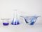 Blue Glass Bowl and Vase Set from Egermann, 1980s, Set of 3, Image 1