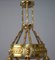 Antike Jugendstil Deckenlampe aus Messing, 1910 5