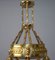 Antique Art Nouveau Brass Ceiling Lamp, 1910 5