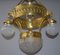 Antike Jugendstil Deckenlampe aus Messing, 1910 4