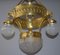 Antique Art Nouveau Brass Ceiling Lamp, 1910 4