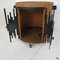 Mid-Century Brutalist Rattan and Steel Bar Cart, 1950s, Image 3