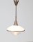 Bauhaus Brass and Opaline Pendant Lamp by Otto Müller for Sistrah Licht GmbH, 1930s 1