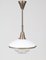 Bauhaus Brass and Opaline Pendant Lamp by Otto Müller for Sistrah Licht GmbH, 1930s 6