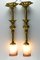 Art Glass and Gilt Bronze Pendant Lamps from Muller Strasbourg, 1920s, Set of 2 7