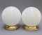 Murano Glass Globe Table Lamps, 1950s, Set of 2 1