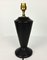 Lámpara de mesa de cerámica negra, años 50, Imagen 4