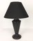 Lampada da tavolo nera in ceramica, anni '50, Immagine 1