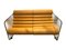 Mid-Century Hyaline Tan Leather and Glass Sofa by Fabio Lenci for Comfort Italy 1