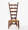 Italienischer Beistellstuhl mit Gestell aus Nussholz & Sitz aus Binsengeflecht von Gio Ponti für Casa e Giardino, 1930er 2