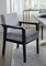 Art Deco Style Black Ebony Finish and Ribbed Velvet Athena Dining Carver Chair by Casa Botelho 6
