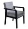 Art Deco Style Black Ebony Finish and Ribbed Velvet Athena Dining Carver Chair by Casa Botelho 1