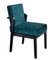 Art Deco Style Black Ebony Finish and Ribbed Velvet Atena Dining Chair by Casa Botelho, Image 1