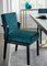 Art Deco Style Black Ebony Finish and Ribbed Velvet Atena Dining Chair by Casa Botelho 2