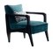 Art Deco Sttyle Black Ebony Finish and Ribbed Velvet Atena Dining Chair by Casa Botelho 1