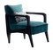 Art Deco Sttyle Black Ebony Finish and Ribbed Velvet Atena Dining Chair by Casa Botelho, Image 1