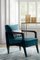 Art Deco Sttyle Black Ebony Finish and Ribbed Velvet Atena Dining Chair by Casa Botelho 4