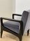 Art Deco Style Black Ebony Finish and Grey Cotton Velvet Atena Armchair by Casa Botelho 5