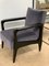 Art Deco Style Black Ebony Finish and Grey Cotton Velvet Atena Armchair by Casa Botelho 4