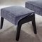 Art Deco Style Black Ebony, Grey Ribbed Velvet, and Beech Ottoman by Casa Botelho, Image 4