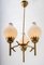 Mid-Century Brass and Opaline Glass Ceiling Lamp by Angelo Lelli for Arredoluce, 1950s 3