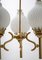 Lampada da soffitto Mid-Century in ottone e vetro opalino di Angelo Lelli per Arredoluce, anni '50, Immagine 7